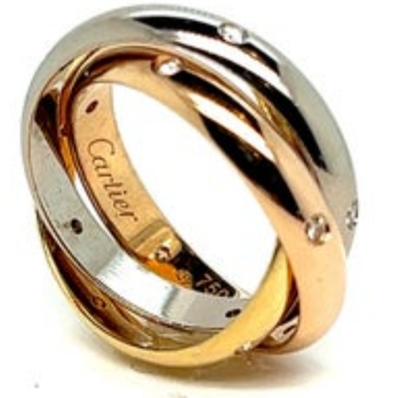 SOLD IN OUR STORE 18K CARTIER Tri Color Diamond Trinity Ring - Picture 6 of 7